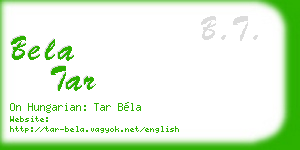 bela tar business card